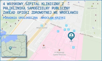 PORADNIA UROLOGICZNA - 4 WOJSKOWY SZPITAL KLINICZNY Z POLIKLINIKĄ SAMODZIELNY PUBLICZNY ZAKŁAD OPIEKI ZDROWOTNEJ WE WROCŁAWIU - UL. RUDOLFA WEIGLA 5,  WROCŁAW-KRZYKI
