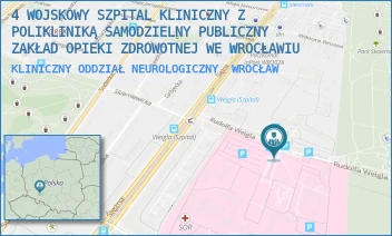 KLINICZNY ODDZIAŁ NEUROLOGICZNY - 4 WOJSKOWY SZPITAL KLINICZNY Z POLIKLINIKĄ SAMODZIELNY PUBLICZNY ZAKŁAD OPIEKI ZDROWOTNEJ WE WROCŁAWIU - UL. RUDOLFA WEIGLA 5,  WROCŁAW