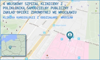 KLINIKA KARDIOLOGII Z ODDZIAŁAMI - 4 WOJSKOWY SZPITAL KLINICZNY Z POLIKLINIKĄ SAMODZIELNY PUBLICZNY ZAKŁAD OPIEKI ZDROWOTNEJ WE WROCŁAWIU - UL. RUDOLFA WEIGLA 5,  WROCŁAW