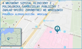 PORADNIA ALERGOLOGICZNA - 4 WOJSKOWY SZPITAL KLINICZNY Z POLIKLINIKĄ SAMODZIELNY PUBLICZNY ZAKŁAD OPIEKI ZDROWOTNEJ WE WROCŁAWIU - UL. RUDOLFA WEIGLA 5,  WROCŁAW