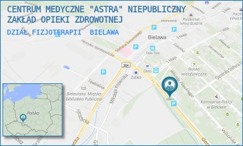 DZIAŁ FIZJOTERAPII - CENTRUM MEDYCZNE "ASTRA" NIEPUBLICZNY ZAKŁAD OPIEKI ZDROWOTNEJ - UL. ROTMISTRZA WITOLDA PILECKIEGO 10A,  BIELAWA