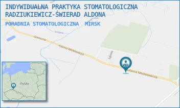 PORADNIA STOMATOLOGICZNA - INDYWIDUALNA PRAKTYKA STOMATOLOGICZNA RADZIUKIEWICZ-ŚWIERAD ALDONA - UL. ADAMA MICKIEWICZA 35,  MIRSK