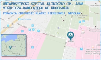 PORADNIA CHIRURGII KLATKI PIERSIOWEJ - UNIWERSYTECKI SZPITAL KLINICZNY IM. JANA MIKULICZA-RADECKIEGO WE WROCŁAWIU - UL. BOROWSKA 213,  WROCŁAW