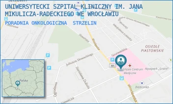 PORADNIA ONKOLOGICZNA - UNIWERSYTECKI SZPITAL KLINICZNY IM. JANA MIKULICZA-RADECKIEGO WE WROCŁAWIU - UL. WROCŁAWSKA 46,  STRZELIN
