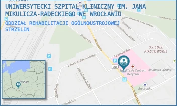 ODDZIAŁ REHABILITACJI OGÓLNOUSTROJOWEJ - UNIWERSYTECKI SZPITAL KLINICZNY IM. JANA MIKULICZA-RADECKIEGO WE WROCŁAWIU - UL. WROCŁAWSKA 46,  STRZELIN