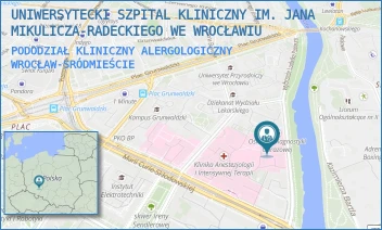 PODODZIAŁ KLINICZNY ALERGOLOGICZNY - UNIWERSYTECKI SZPITAL KLINICZNY IM. JANA MIKULICZA-RADECKIEGO WE WROCŁAWIU - WYB. LUDWIKA PASTEURA 4,  WROCŁAW-ŚRÓDMIEŚCIE