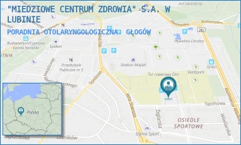 PORADNIA OTOLARYNGOLOGICZNA - "MIEDZIOWE CENTRUM ZDROWIA" S.A. W LUBINIE - UL. SPORTOWA 1B,  GŁOGÓW