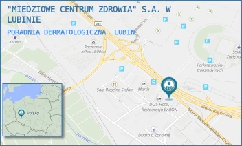 PORADNIA DERMATOLOGICZNA - "MIEDZIOWE CENTRUM ZDROWIA" S.A. W LUBINIE - UL. M.SKŁODOWSKIEJ-CURIE 54-60,  LUBIN