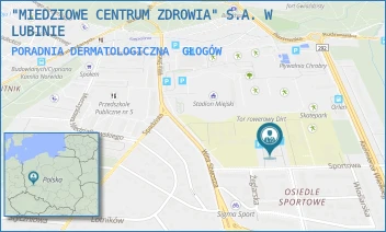 PORADNIA DERMATOLOGICZNA - "MIEDZIOWE CENTRUM ZDROWIA" S.A. W LUBINIE - UL. SPORTOWA 1B,  GŁOGÓW