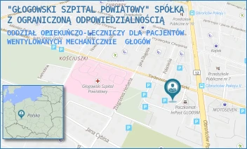 ODDZIAŁ OPIEKUŃCZO-LECZNICZY DLA PACJENTÓW WENTYLOWANYCH MECHANICZNIE - "GŁOGOWSKI SZPITAL POWIATOWY" SPÓŁKA Z OGRANICZONĄ ODPOWIEDZIALNOŚCIĄ - UL. TADEUSZA KOŚCIUSZKI 15A,  GŁOGÓW