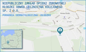 PORADNIA DERMATOLOGICZNA - NIEPUBLICZNY ZAKŁAD OPIEKI ZDROWOTNEJ KŁODZKI OBWÓD LECZNICTWA KOLEJOWEGO SP. Z O.O. - UL. ŁUŻYCKA 9,  KŁODZKO