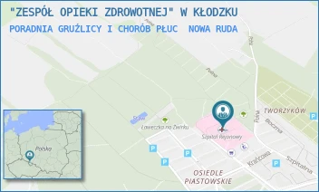 PORADNIA GRUŹLICY I CHORÓB PŁUC - "ZESPÓŁ OPIEKI ZDROWOTNEJ" W KŁODZKU - UL. SZPITALNA 8,  NOWA RUDA