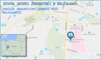 ODDZIAŁ UROLOGICZNY JEDNEGO DNIA - ZESPÓŁ OPIEKI ZDROWOTNEJ W BOLESŁAWCU - UL. JELENIOGÓRSKA 4,  BOLESŁAWIEC