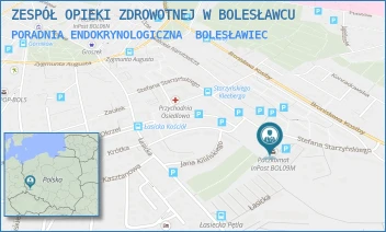 PORADNIA ENDOKRYNOLOGICZNA - ZESPÓŁ OPIEKI ZDROWOTNEJ W BOLESŁAWCU - UL. STEFANA STARZYŃSKIEGO 48,  BOLESŁAWIEC