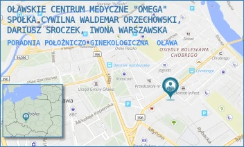 PORADNIA POŁOŻNICZO-GINEKOLOGICZNA - OŁAWSKIE CENTRUM MEDYCZNE "OMEGA" SPÓŁKA CYWILNA WALDEMAR ORZECHOWSKI, DARIUSZ SROCZEK, IWONA WARSZAWSKA - UL. CHROBREGO 23B,  OŁAWA