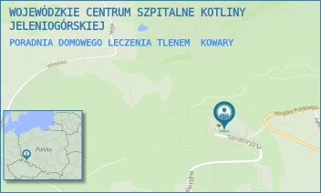 PORADNIA DOMOWEGO LECZENIA TLENEM - WOJEWÓDZKIE CENTRUM SZPITALNE KOTLINY JELENIOGÓRSKIEJ - UL. SANATORYJNA 27,  KOWARY
