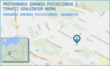 PORADNIA ZDROWIA PSYCHICZNEGO - PRZYCHODNIA ZDROWIA PSYCHICZNEGO I TERAPII UZALEŻNIEŃ ANIMA - UL. WŁADYSŁAWA BRONIEWSKIEGO 83-85,  WAŁBRZYCH