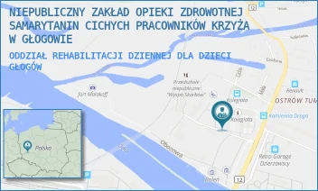 ODDZIAŁ REHABILITACJI DZIENNEJ DLA DZIECI - NIEPUBLICZNY ZAKŁAD OPIEKI ZDROWOTNEJ SAMARYTANIN CICHYCH PRACOWNIKÓW KRZYŻA W GŁOGOWIE - UL. BŁ. LUIGIEGO NOVARESE 2,  GŁOGÓW