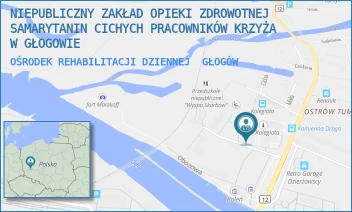 OŚRODEK REHABILITACJI DZIENNEJ - NIEPUBLICZNY ZAKŁAD OPIEKI ZDROWOTNEJ SAMARYTANIN CICHYCH PRACOWNIKÓW KRZYŻA W GŁOGOWIE - UL. BŁ. LUIGIEGO NOVARESE 2,  GŁOGÓW