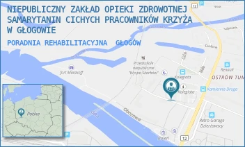 PORADNIA REHABILITACYJNA - NIEPUBLICZNY ZAKŁAD OPIEKI ZDROWOTNEJ SAMARYTANIN CICHYCH PRACOWNIKÓW KRZYŻA W GŁOGOWIE - UL. BŁ. LUIGIEGO NOVARESE 2,  GŁOGÓW