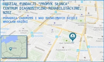 PORADNIA ZABURZEŃ I WAD ROZWOJOWYCH DZIECI - ODDZIAŁ FUNDACJI "PROMYK SŁOŃCA" CENTRUM DIAGNOSTYCZNO-REHABILITACYJNE, NZOZ - UL. SWOBODNA 8A,  WROCŁAW-KRZYKI