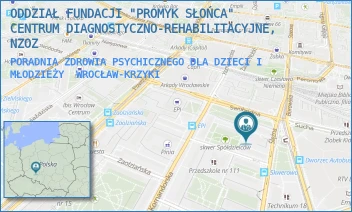 PORADNIA ZDROWIA PSYCHICZNEGO DLA DZIECI I MŁODZIEŻY - ODDZIAŁ FUNDACJI "PROMYK SŁOŃCA" CENTRUM DIAGNOSTYCZNO-REHABILITACYJNE, NZOZ - UL. SWOBODNA 8A,  WROCŁAW-KRZYKI
