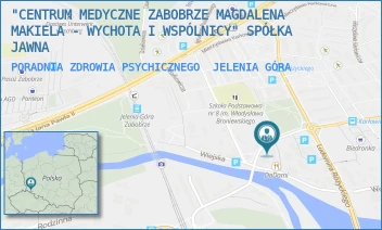 PORADNIA ZDROWIA PSYCHICZNEGO - "CENTRUM MEDYCZNE ZABOBRZE MAGDALENA MAKIELA - WYCHOTA I WSPÓLNICY" SPÓŁKA JAWNA - UL. MICHAŁA KLEOFASA OGIŃSKIEGO 1B,  JELENIA GÓRA