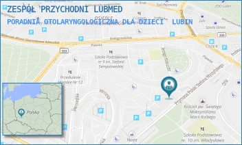 PORADNIA OTOLARYNGOLOGICZNA DLA DZIECI - ZESPÓŁ PRZYCHODNI LUBMED - UL. PRYMASA POLSKI STEFANA WYSZYŃSKIEGO 6,  LUBIN