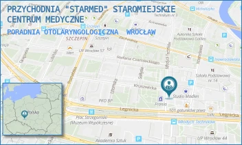 PORADNIA OTOLARYNGOLOGICZNA - PRZYCHODNIA "STARMED" STAROMIEJSKIE CENTRUM MEDYCZNE - UL. MŁODYCH TECHNIKÓW 7,  WROCŁAW