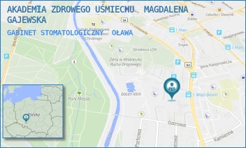 GABINET STOMATOLOGICZNY - AKADEMIA ZDROWEGO UŚMIECHU  MAGDALENA GAJEWSKA - UL. 1 MAJA 37A,  OŁAWA