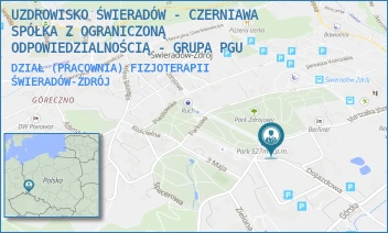 DZIAŁ (PRACOWNIA) FIZJOTERAPII - UZDROWISKO ŚWIERADÓW - CZERNIAWA SPÓŁKA Z OGRANICZONĄ ODPOWIEDZIALNOŚCIĄ - GRUPA PGU - UL. MARSZ. JÓZEFA PIŁSUDSKIEGO 33,  ŚWIERADÓW-ZDRÓJ