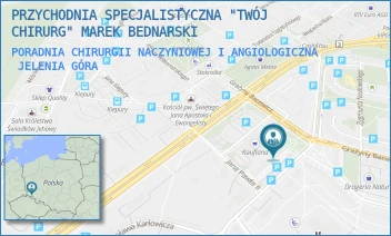 PORADNIA CHIRURGII NACZYNIOWEJ I ANGIOLOGICZNA - PRZYCHODNIA SPECJALISTYCZNA "TWÓJ CHIRURG" MAREK BEDNARSKI - UL. STANISŁAWA MONIUSZKI 5A,  JELENIA GÓRA