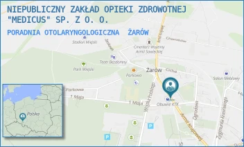 PORADNIA OTOLARYNGOLOGICZNA - NIEPUBLICZNY ZAKŁAD OPIEKI ZDROWOTNEJ "MEDICUS" SP. Z O. O. - UL. ARMII KRAJOWEJ 56,  ŻARÓW
