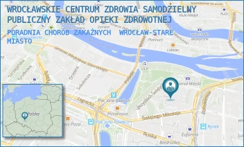 PORADNIA CHORÓB ZAKAŹNYCH - WROCŁAWSKIE CENTRUM ZDROWIA SAMODZIELNY PUBLICZNY ZAKŁAD OPIEKI ZDROWOTNEJ - UL. WSZYSTKICH ŚWIĘTYCH 2,  WROCŁAW-STARE MIASTO