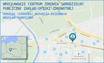 ODDZIAŁ (OŚRODEK) WSPARCIA DZIENNEGO - WROCŁAWSKIE CENTRUM ZDROWIA SAMODZIELNY PUBLICZNY ZAKŁAD OPIEKI ZDROWOTNEJ - UL. ALEKSANDRA OSTROWSKIEGO 13C,  WROCŁAW-FABRYCZNA
