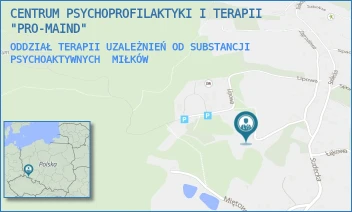 ODDZIAŁ TERAPII UZALEŻNIEŃ OD SUBSTANCJI PSYCHOAKTYWNYCH - CENTRUM PSYCHOPROFILAKTYKI I TERAPII "PRO-MAIND" - UL. MIŁKÓW 160,  MIŁKÓW