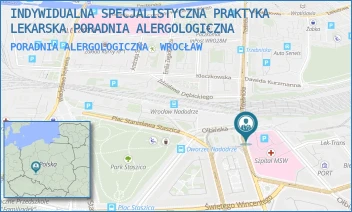 PORADNIA ALERGOLOGICZNA - INDYWIDUALNA SPECJALISTYCZNA PRAKTYKA LEKARSKA PORADNIA ALERGOLOGICZNA - UL. OŁBIŃSKA 32,  WROCŁAW