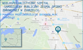 PORADNIA PRZECIWGRUŹLICZA I CHORÓB PŁUC - WIELOSPECJALISTYCZNY SZPITAL -SAMODZIELNY PUBLICZNY ZESPÓŁ OPIEKI ZDROWOTNEJ W ZGORZELCU - WARSZAWSKA 39,  ZGORZELEC