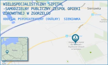 ODDZIAŁ PSYCHIATRYCZNY (OGÓLNY) - WIELOSPECJALISTYCZNY SZPITAL -SAMODZIELNY PUBLICZNY ZESPÓŁ OPIEKI ZDROWOTNEJ W ZGORZELCU - UL. ROLNICZA 25,  SIENIAWKA