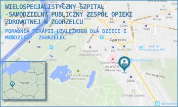 PORADNIA TERAPII UZALEŻNIEŃ DLA DZIECI I MŁODZIEŻY - WIELOSPECJALISTYCZNY SZPITAL -SAMODZIELNY PUBLICZNY ZESPÓŁ OPIEKI ZDROWOTNEJ W ZGORZELCU - UL. WARSZAWSKA 30,  ZGORZELEC