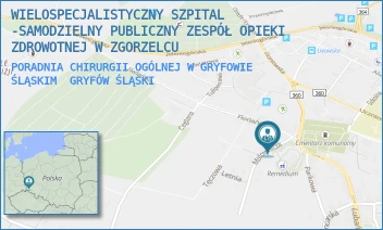 PORADNIA CHIRURGII OGÓLNEJ W GRYFOWIE ŚLĄSKIM - WIELOSPECJALISTYCZNY SZPITAL -SAMODZIELNY PUBLICZNY ZESPÓŁ OPIEKI ZDROWOTNEJ W ZGORZELCU - UL. MALOWNICZA 1/-,  GRYFÓW ŚLĄSKI