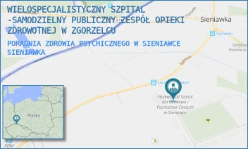PORADNIA ZDROWIA PSYCHICZNEGO W SIENIAWCE - WIELOSPECJALISTYCZNY SZPITAL -SAMODZIELNY PUBLICZNY ZESPÓŁ OPIEKI ZDROWOTNEJ W ZGORZELCU - UL. ROLNICZA 25,  SIENIAWKA