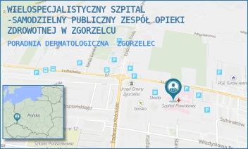 PORADNIA DERMATOLOGICZNA - WIELOSPECJALISTYCZNY SZPITAL -SAMODZIELNY PUBLICZNY ZESPÓŁ OPIEKI ZDROWOTNEJ W ZGORZELCU - UL. LUBAŃSKA 11-12,  ZGORZELEC