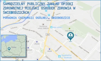 PORADNIA CHIRURGII OGÓLNEJ - SAMODZIELNY PUBLICZNY ZAKŁAD OPIEKI ZDROWOTNEJ MIEJSKI OŚRODEK ZDROWIA W ŚWIEBODZICACH - UL. ALEJE LIPOWE 15,  ŚWIEBODZICE
