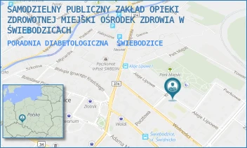 PORADNIA DIABETOLOGICZNA - SAMODZIELNY PUBLICZNY ZAKŁAD OPIEKI ZDROWOTNEJ MIEJSKI OŚRODEK ZDROWIA W ŚWIEBODZICACH - UL. ALEJE LIPOWE 15,  ŚWIEBODZICE