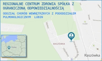 ODDZIAŁ CHORÓB WEWNĘTRZNYCH Z PODODDZIAŁEM PULMONOLOGICZNYM - REGIONALNE CENTRUM ZDROWIA SPÓŁKA Z OGRANICZONĄ ODPOWIEDZIALNOŚCIĄ - UL. GEN.JÓZEFA BEMA 5-6,  LUBIN