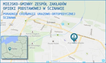 PORADNIA CHIRURGII URAZOWO-ORTOPEDYCZNEJ - MIEJSKO-GMINNY ZESPÓŁ ZAKŁADÓW OPIEKI PODSTAWOWEJ W ŚCINAWIE - UL. JAGIEŁŁY 2,  ŚCINAWA