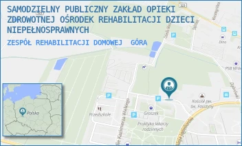 ZESPÓŁ REHABILITACJI DOMOWEJ - SAMODZIELNY PUBLICZNY ZAKŁAD OPIEKI ZDROWOTNEJ OŚRODEK REHABILITACJI DZIECI NIEPEŁNOSPRAWNYCH - UL. OSIEDLE KAZIMIERZA WIELKIEGO 25,  GÓRA