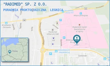 PORADNIA PROKTOLOGICZNA - "RADIMED" SP. Z O.O. - UL. J. IWASZKIEWICZA 5,  LEGNICA