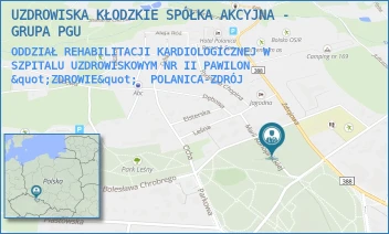 ODDZIAŁ REHABILITACJI KARDIOLOGICZNEJ W SZPITALU UZDROWISKOWYM NR II PAWILON "ZDROWIE" - UZDROWISKA KŁODZKIE SPÓŁKA AKCYJNA - GRUPA PGU - UL. MARII KONOPNICKIEJ 2,  POLANICA-ZDRÓJ